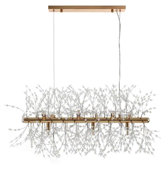 9-Light Dandelion selling Modern Linear Chandelier with Crystal Beaded Accents