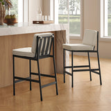 Odelia counter stool in pearl white bouclé – lifestyle room view