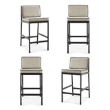 Odelia indoor/outdoor counter stool in beige – shown as a set of 4