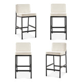 Odelia counter stool in pearl white bouclé – shown as a set of 4