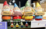 Alpine KGD250ABB-S colorful gnome statues with signs