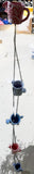Alpine WPQ112HH red and blue speckled ceramic watering can rain chain