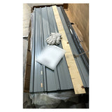 5x3 ft metal outdoor storage shed, dark gray – real photo, panels in the opened box (open box item)