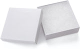 GEFTOL white cardboard jewelry gift box 3.5 x 3.5 x 1 in