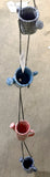 Alpine WPQ112HH red and blue speckled ceramic watering can rain chain – cups close-up