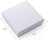 GEFTOL white cardboard jewelry gift box 3.5 x 3.5 x 1 in