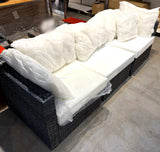 Left arm end section of the modular wicker patio sectional with cushion inserts