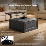 Blake lift-top coffee table in black oak – feature highlights