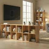6-cube storage organizer natural oak – horizontal and vertical lifestyle