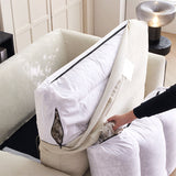 Mario Capasa Feather Flow filling going into a sofa cushion