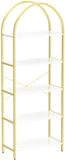 arched 5-tier bookshelf white/gold – empty product view