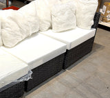Armless middle section and right arm end section of the modular patio sectional