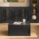 Blake lift-top coffee table in black oak – lifestyle room view