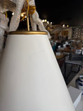 Reduced - Small Scratch - Pierrepont Large White and Gold Metal Shade Cone Pendant, Single Light Chandelier