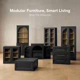 Blake lift-top coffee table in black oak – matching collection pieces