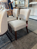 Mid Century Modern Dining Chairs Set of 2 Upholstered Beige Kitchen Dining Room Chairs Wood Legs