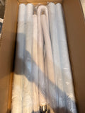 4-Piece 38” White Stainless Steel Crowd Control Stanchion Set with 5 Ft Velvet Ropes