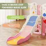 Nyeekoy 8-in-1 toddler slide playset – pink fish, crawl-through corridor