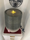 20 Inch Outdoor Water Fountain with LED Light Modern Bubbling Garden Fountain