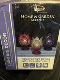 Mesh flower decor with light