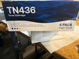TN436 High Yield 4-Pack Compatible Toner Cartridge Set for Brother Printers
