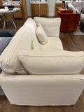 White Linen Feathers Sofa Sectional by ValYou - comfortable sectional sofa - modern and soft - 80” wide