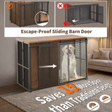42" large dog crate furniture with sliding barn door – feature view
