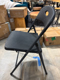 Nazhura Heavy Duty Folding Chair Black Steel Frame 350 lb Capacity