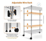 3-Tier Heavy Duty Rolling Wire Shelving Rack – 24” x 14” x 30” Chrome Storage Cart