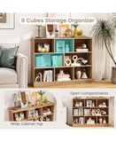 3-tier open 8-cube bookcase natural light wood – detail view