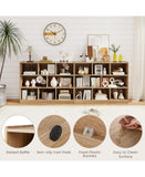 3-tier open 8-cube bookcase natural light wood – storage feature view