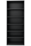 Tall and narrow black bookshelf