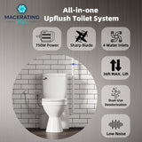 MaceratingFlo Ultra 750W toilet – pump and toilet setup