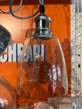 7” Clear Glass Pendant Light with 5.5” Diameter Shade – Modern Hanging Ceiling Fixture