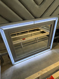 Modern LED Lighted Wall Mirror 49” x 40” Silver Frame Vanity Mirror