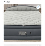 Queen Size Inflatable Air Mattress with Built-In Pump, Headboard & Cushioned Sleeping Surface