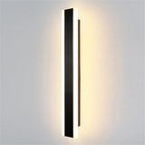 Minimalist black LED long strip wall lamp, 100cm – reference image (similar model), lit
