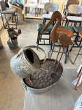Rustic Metal Heron & Watering Can Outdoor Garden Fountain Farmhouse Patio Yard Water Feature