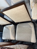 Upholstered Dining Chairs Set of 2 Farmhouse Fabric Kitchen Side Chairs Wood Legs Brown