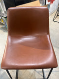 26 Inch Counter Height Bar Stools Set of 2 Faux Leather Kitchen Island Chairs Brown