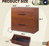 Walnut 2-Drawer Lateral File Cabinet for Letter & Legal Files with Anti-Tip Interlock-Pre built and in box