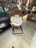 Oversized Wicker Egg Rocking Chair with Thick Cushions – Indoor/Outdoor Patio Chair
