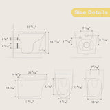 Los Flexi Belen wall hung toilet – dimensions diagram