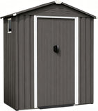 5x3 ft metal outdoor storage shed, dark gray – manufacturer image, assembled shed