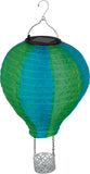 Alpine solar hot air balloon lantern – green/blue, on white