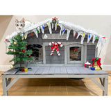 Large Insulated Outdoor Cat House – Weatherproof Wooden - Cat Shelter with Escape Door-assembled!