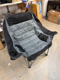 Oversized Folding Camping Chair with Cup Holder & Side Pockets – Gray/Black