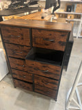 10 Drawer Fabric Dresser Storage Organizer Rustic Brown Tall Chest for Bedroom Closet Hallway