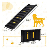 60.65” Folding Dog Ramp for Car SUV & Truck – Non-Slip Pet Ramp Up to 85 lbs