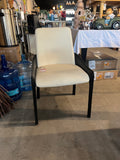 Modern Two-Tone Upholstered Dining Arm Chair with Curved Faux Leather Frame- One Piece